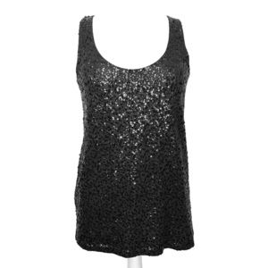 J Crew black sequin tank